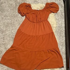 See You Monday Terracotta Midi Dress